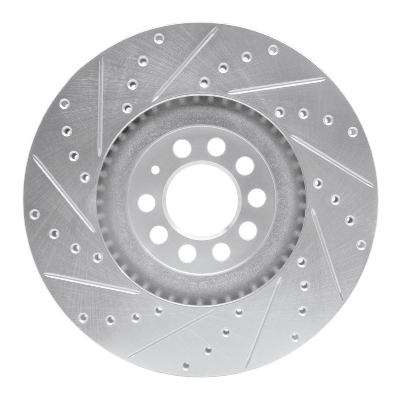 Audi TT Brake Rotor (1) - Front Right - R1 Concepts - Drilled & Slotted - Silver - `00-`06